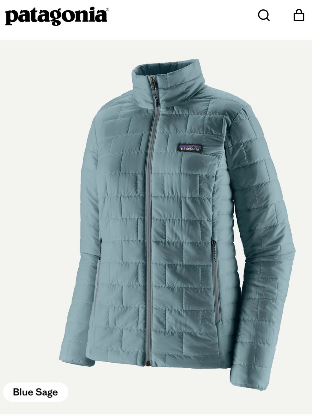 Patagonia Women’s S small Blue Sage Nano Puff Quilted Lightweight Puffer Jacket